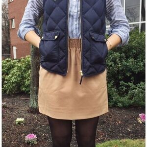 J Crew wool blend mini skirt 4 Women’s camel tan color NEW with pockets